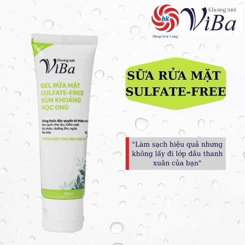 [HCM-GIA TOT] Sữa rửa mặt ViBa. Gel rửa mặt ViBa. Sữa rửa mặt ViBa bùn khoáng và nọc ong.