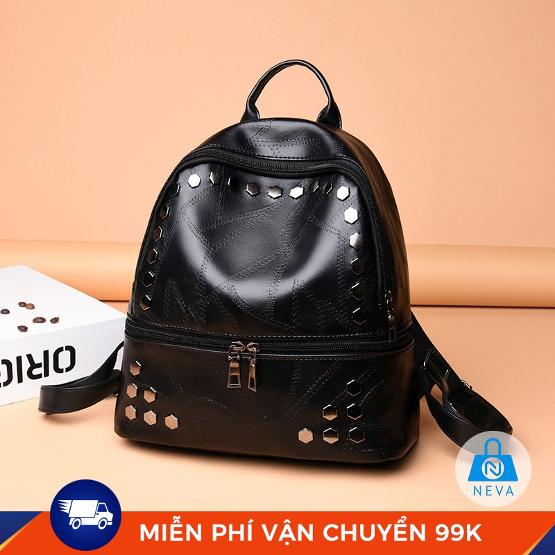 [ Mẫu Mới] Balo Nữ Viền Đinh Tán Da Mềm NEVA1283