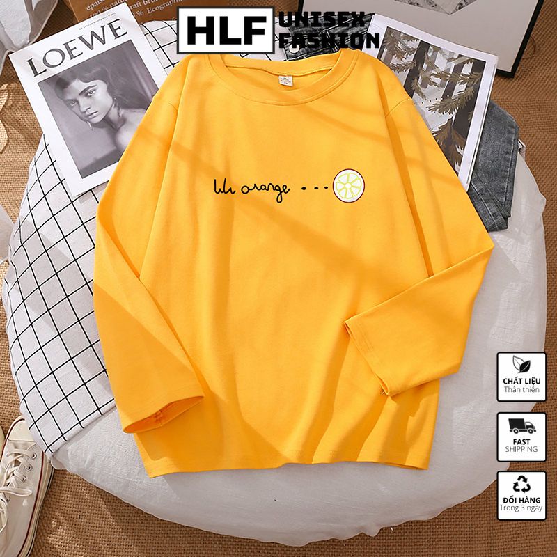 Áo thun dài tay form xuông rộng Lili Orange áo thu đông nữ HLFashion