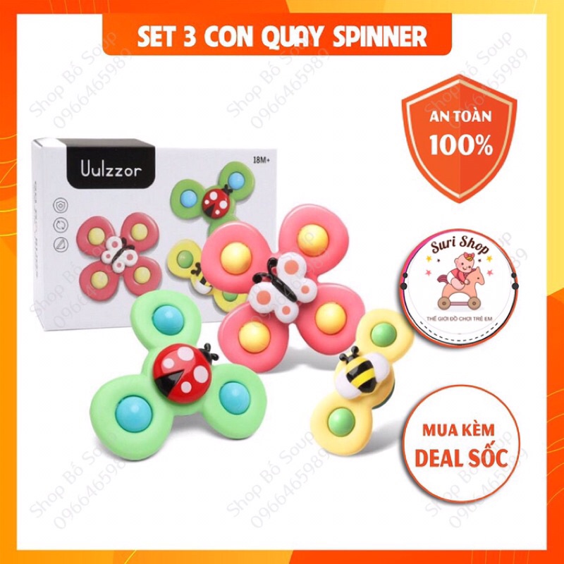 Con Quay Spinner Hình Côn Trùng Giúp Trẻ Vận Động Phát Triển, Đồ Chơi Bồn Tắm Cho Bé
