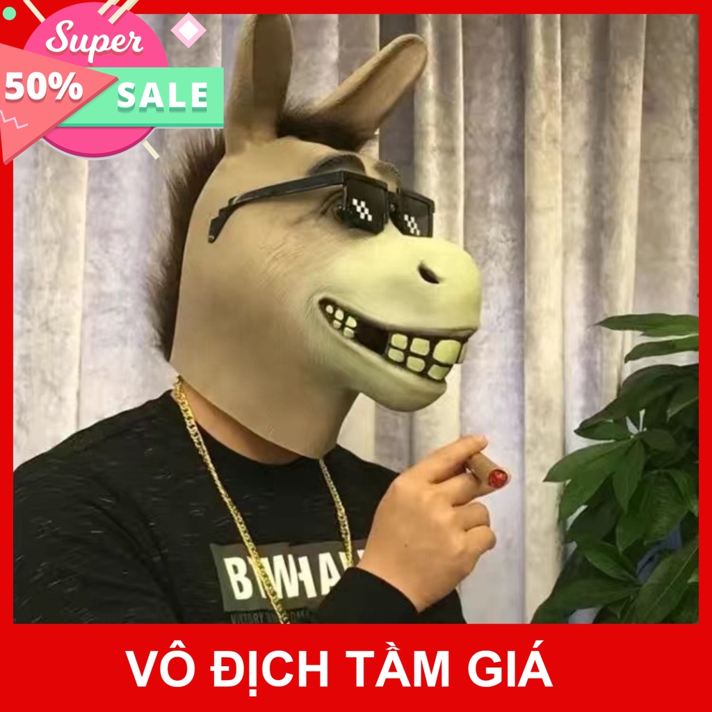 Mặt nạ Troll trùm đầu hình Chó Shiba,Mặt nạ đầu chó Shiba, Đồ chơi Cosplay Troll vui nhộn chất liệu Silicon