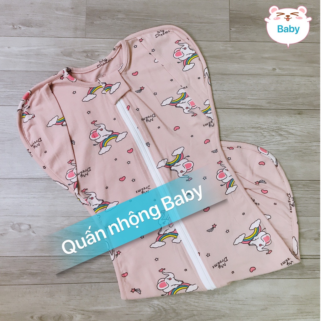 Nhộng ngủ cho bé [Hàng cao cấp - mở tay] mềm mát co giãn 4 chiều - khóa kéo 2 chiều