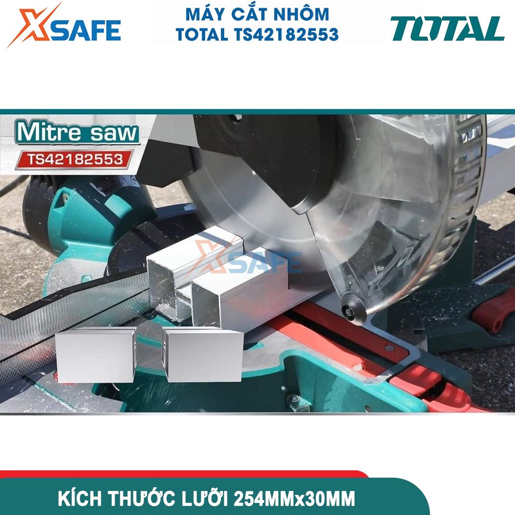 Máy cắt nhôm TOTAL TS42182553 công suất 1800W, tốc độ không tải 4500rpm, kích thước lưỡi 254x30mm kèm nhiều phụ kiện