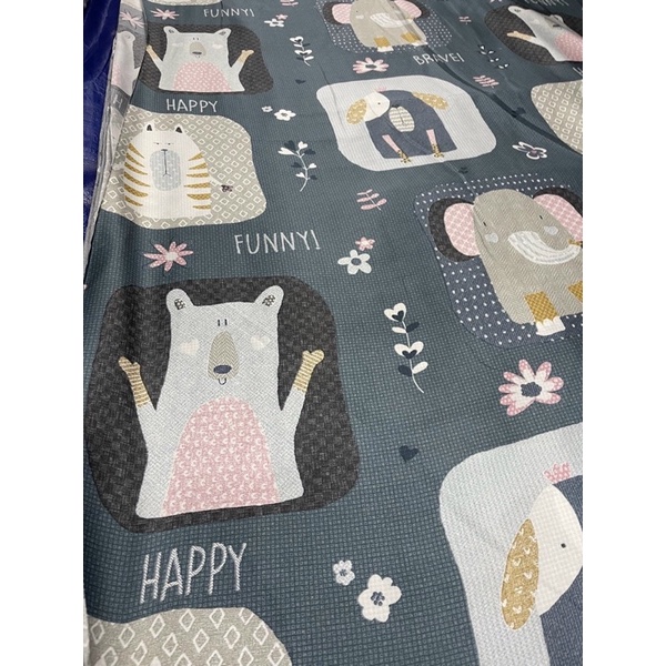 Vải TENCEL  40S CAO CẤP hình thú cho bé, khổ rộng 2m5, chất nằm mát