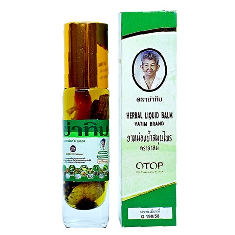 [Combo 1 Lốc 12 Chai] Dầu Gió Thái Lan 22 Loại Thảo Dược Herbal Liquid Balm Yatim Brand