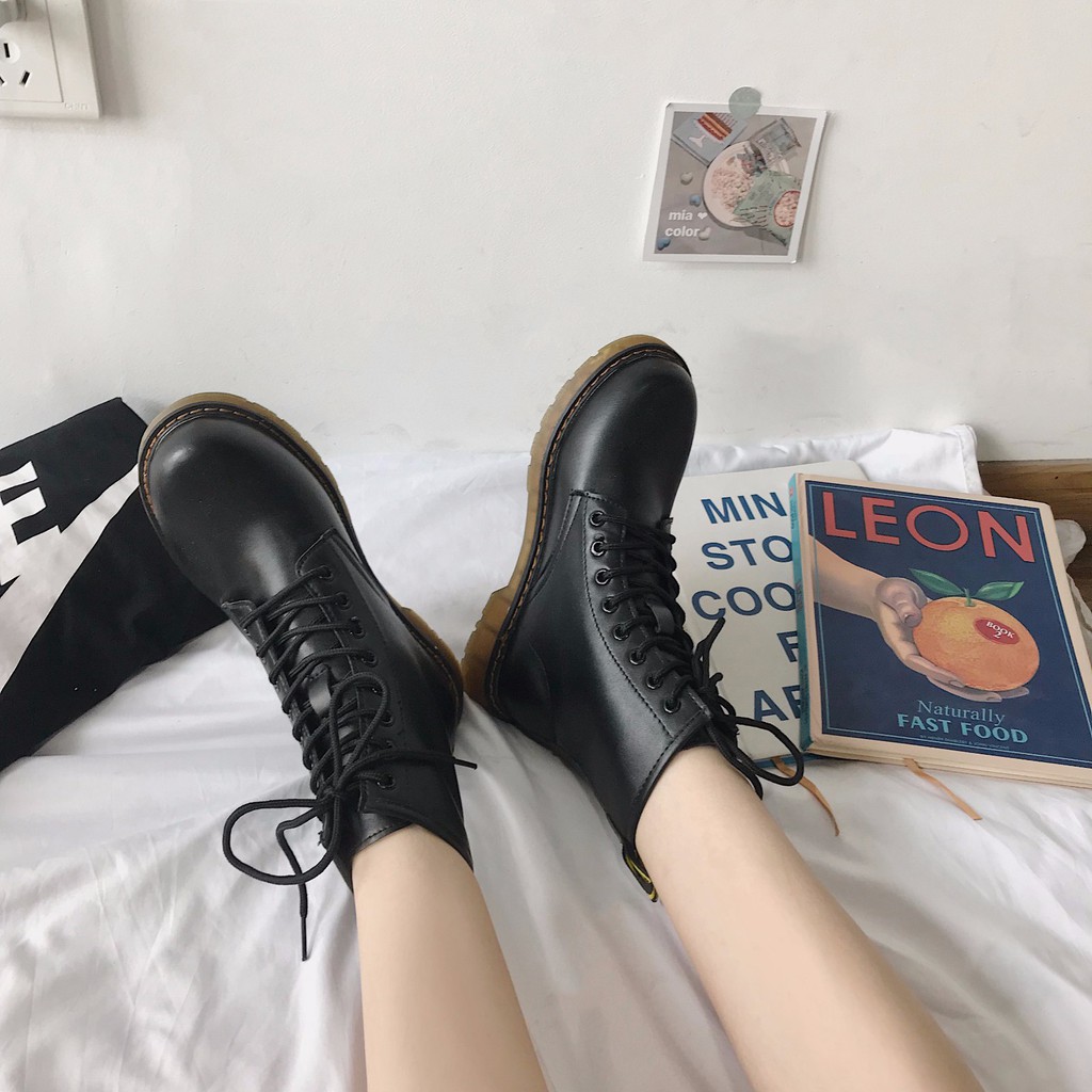 [ORDER] G02_GIÀY DA TRƠN ULZZANG CAO CỔ CÁ TÍNH