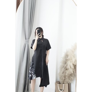 Váy sơ mi cổ lệch