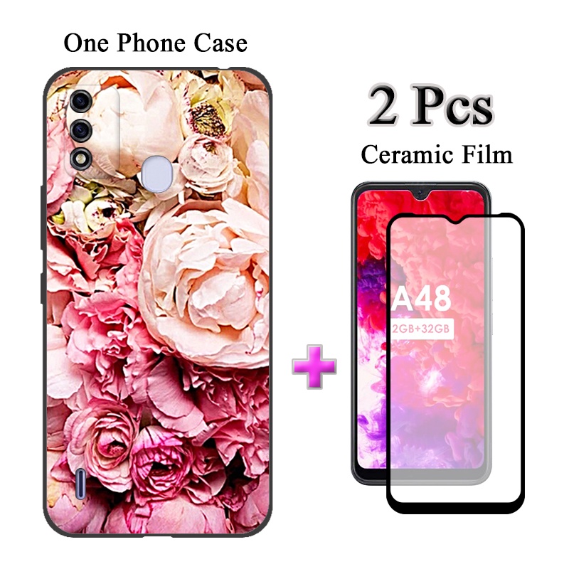 Ốp Điện Thoại 2 Trong 1 Kèm Miếng Bảo Vệ Màn Hình Cho ITEL A48