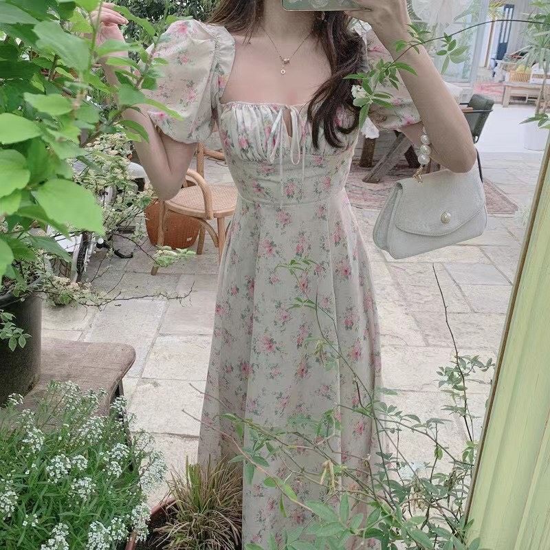 Váy maxi hoa xẻ đùi hàng QCL1 | BigBuy360 - bigbuy360.vn