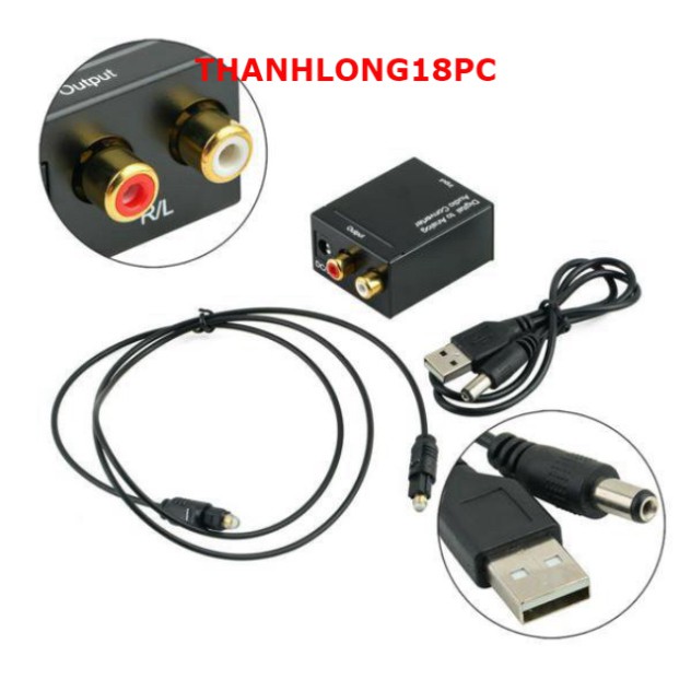 Bộ chuyển đổi tín hiệu quang Coaxial Optical sang AV RCA R L audio, cục to