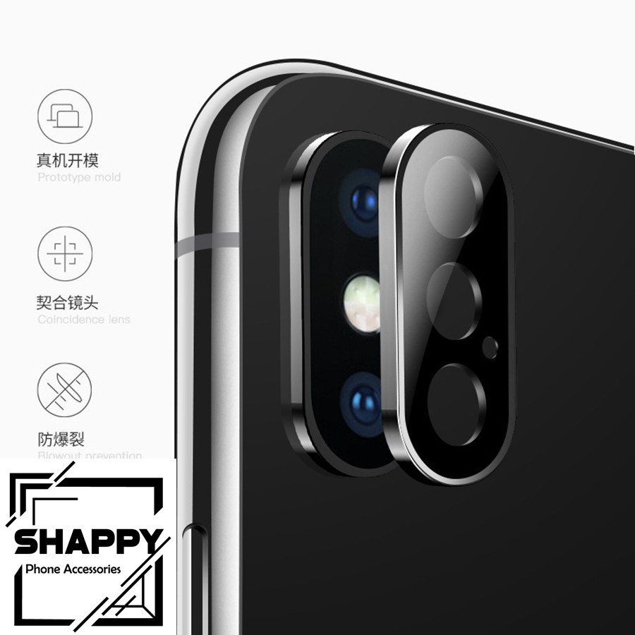 Viền Chụp Camera IPhone Kính Đen Nguyên Khối X/XS/XsMax [Shappy Shop]