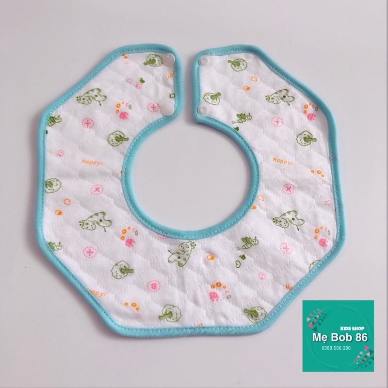 𝗦𝗵𝗼𝗽 𝗠𝗲̣ 𝗕𝗼𝗯 𝟴𝟲 - Yếm tròn cotton chống thấm cho bé hoạ tiết đáng yêu