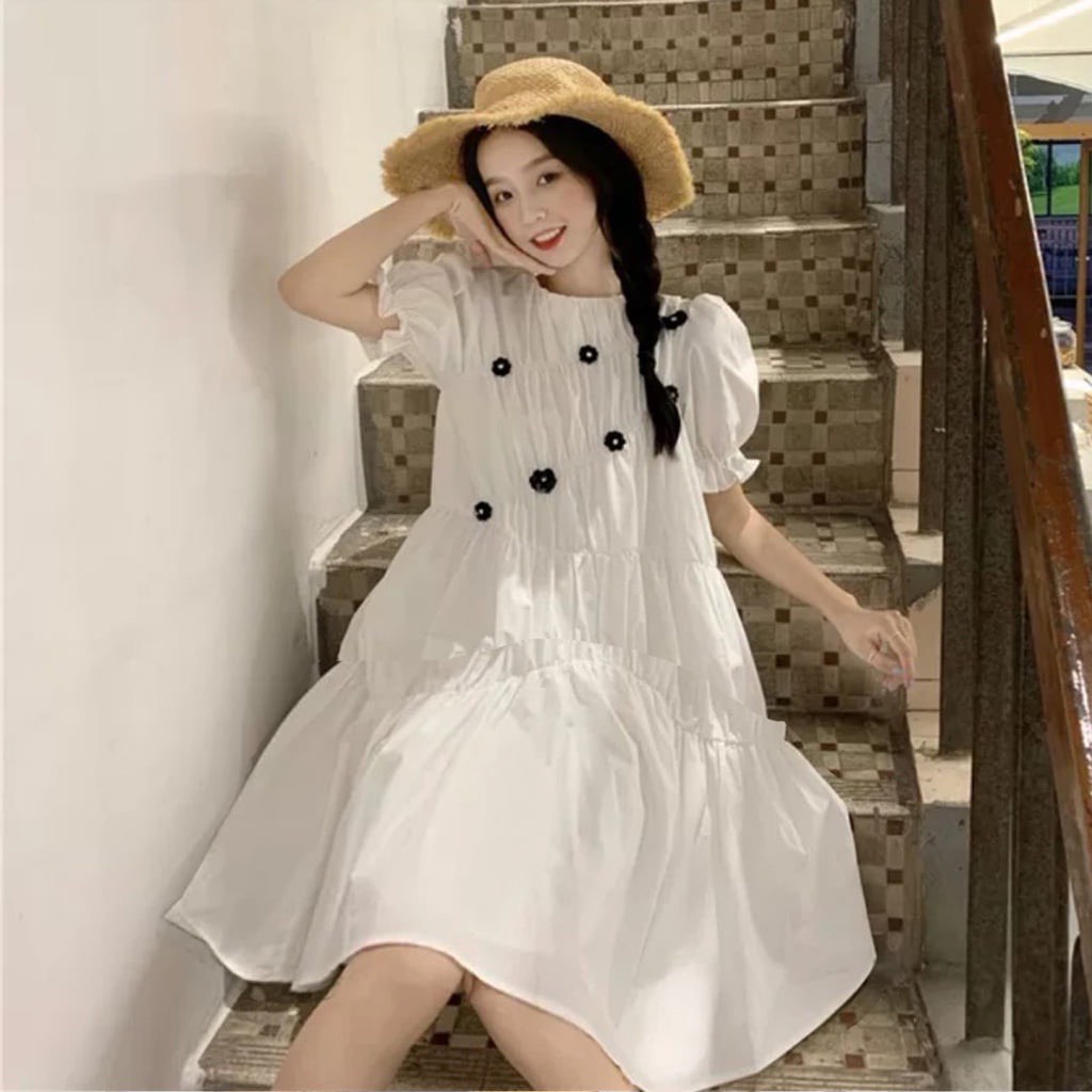 Váy Bầu cao cấp chất lụa hàn mặc đi làm đi chơi đều đc free size 43~68kg