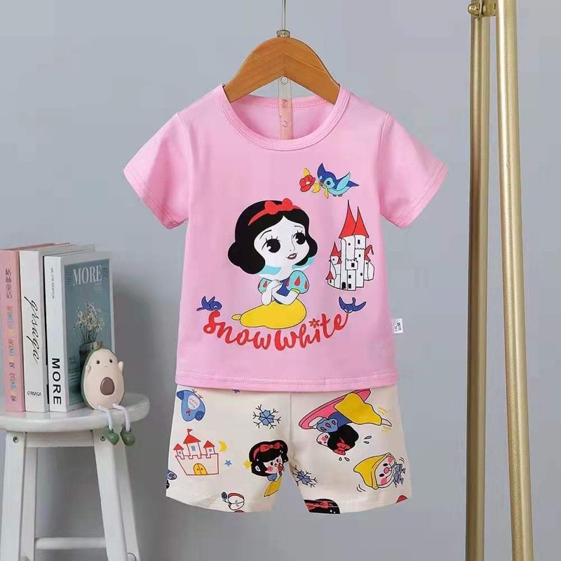 (15-25kg) Đồ bộ bé gái- Bộ thun cotton quảng châu xuất hàn cho bé gái từ 15-25kg (3-5 tuổi)