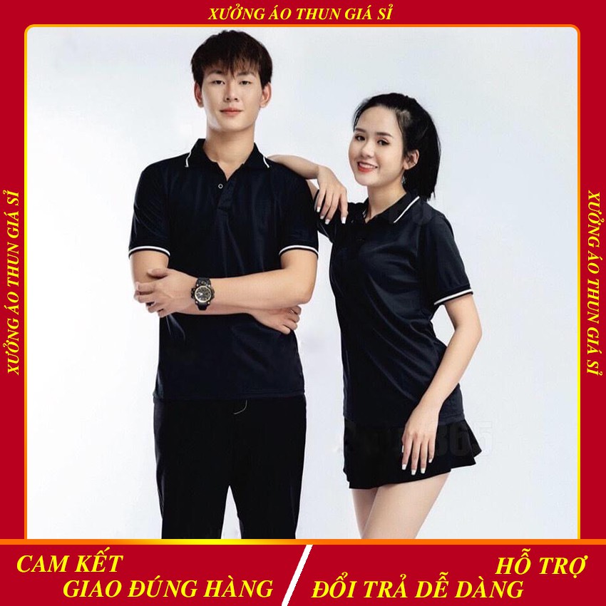 COMBO 3 Áo Polo Nam - Áo Thun Cá Sấu Mè 4 chiều Cổ Bẻ Sọc Ngang