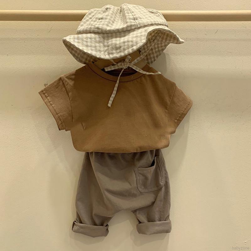 Áo thun cotton tay ngắn cho bé trai mùa hè+Quần đùi