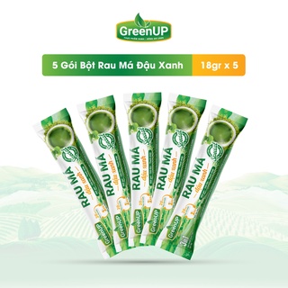5 Gói Bột Rau Má Đậu Xanh GreenUP (18g x 5 gói)- Rau Má Uống Liền- Thanh Nhiệt & Giải Độc- RMDXG02