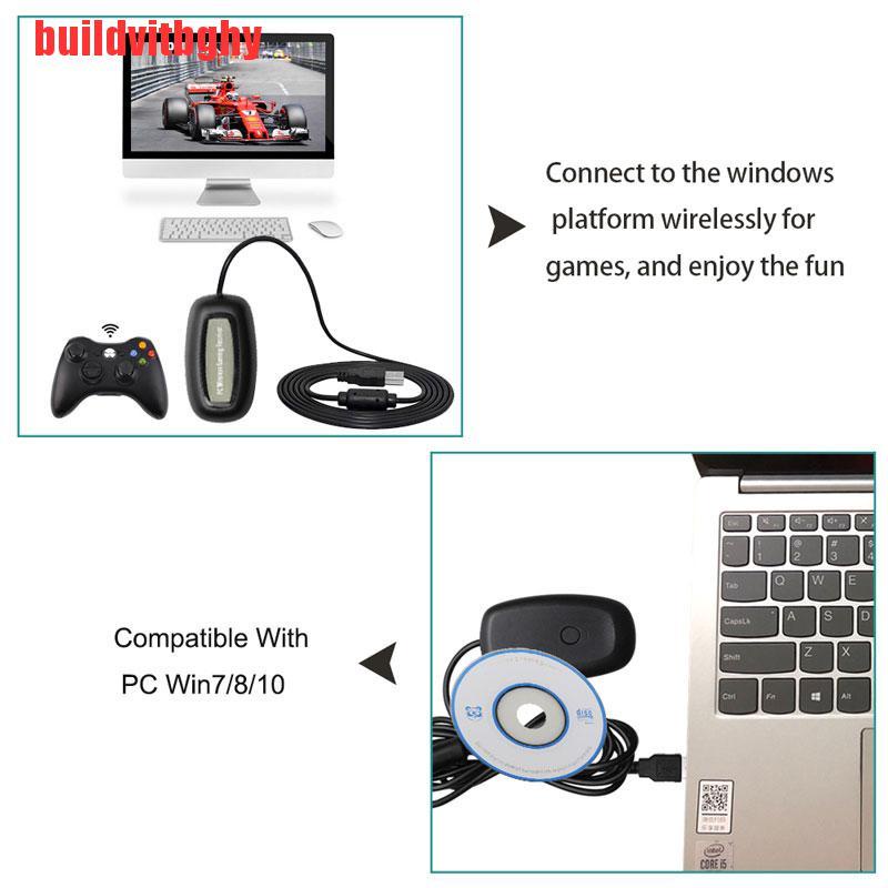 {buildvitbghy}Black Gamepad USB Wireless For Xbox 360 Receiver Controller Adapter Gaming OSE