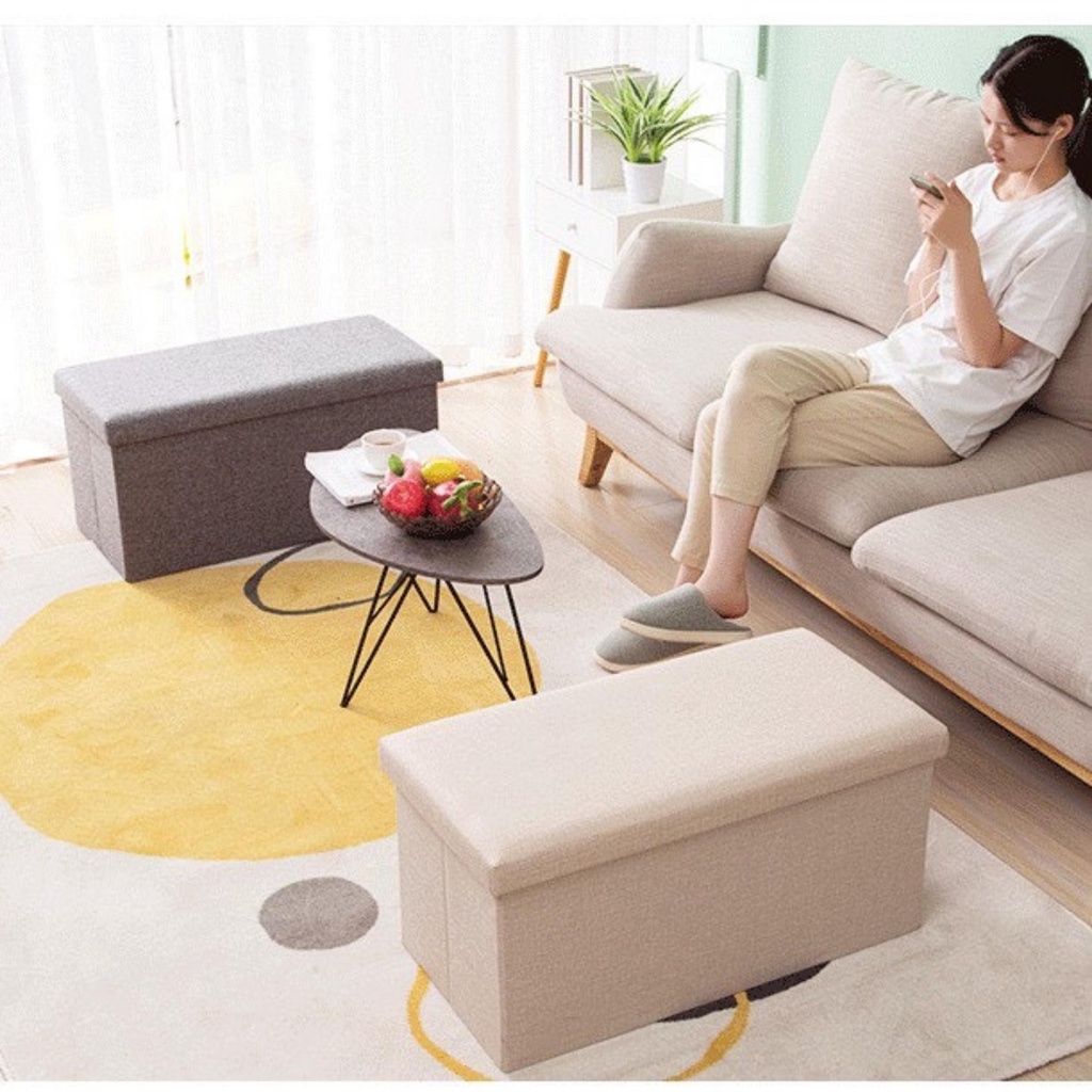 Thùng Đựng Quần Áo Chăn Màn Kiêm Ghế Ngồi Cao Cấp Vải oxford 600D Có Nắp Ghế Hộp Đựng Đồ Gập Gọn Tiết Kiệm Diện Tích