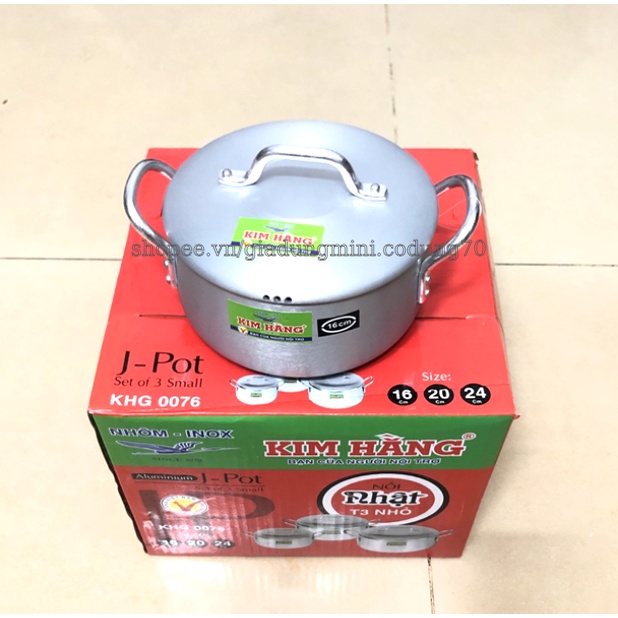 Bộ 3 Nồi Nhôm Bầu Xi Cao Cấp Kim Hằng Sản Xuất Theo Tiêu Chuẩn Nhật Bản