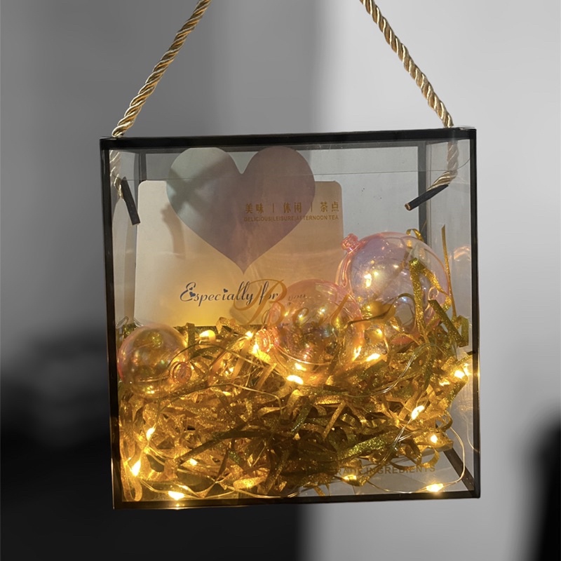 Combo hộp mica đi kèm phụ kiện trang trí hộp siêu lung linh