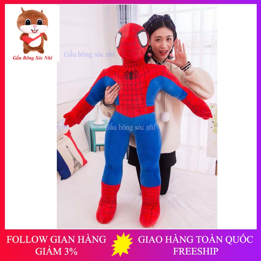 Gấu Bông Siêu Nhân Người Nhện  FREESHIP  Gấu Bông Sóc Nhí - Spider man người nhện nhồi bông nhiều kích thước