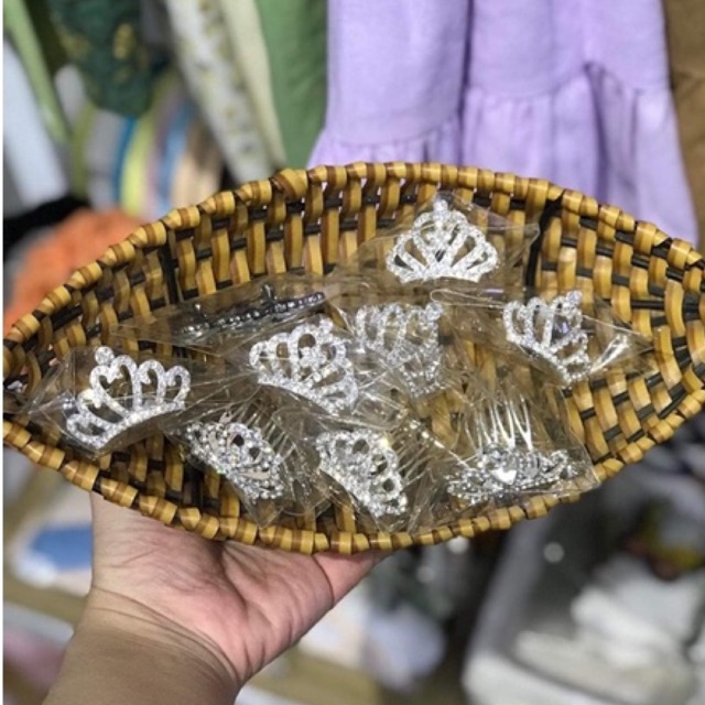 (Trắng - Hồng)Vương Miện cài tóc cho bé gái