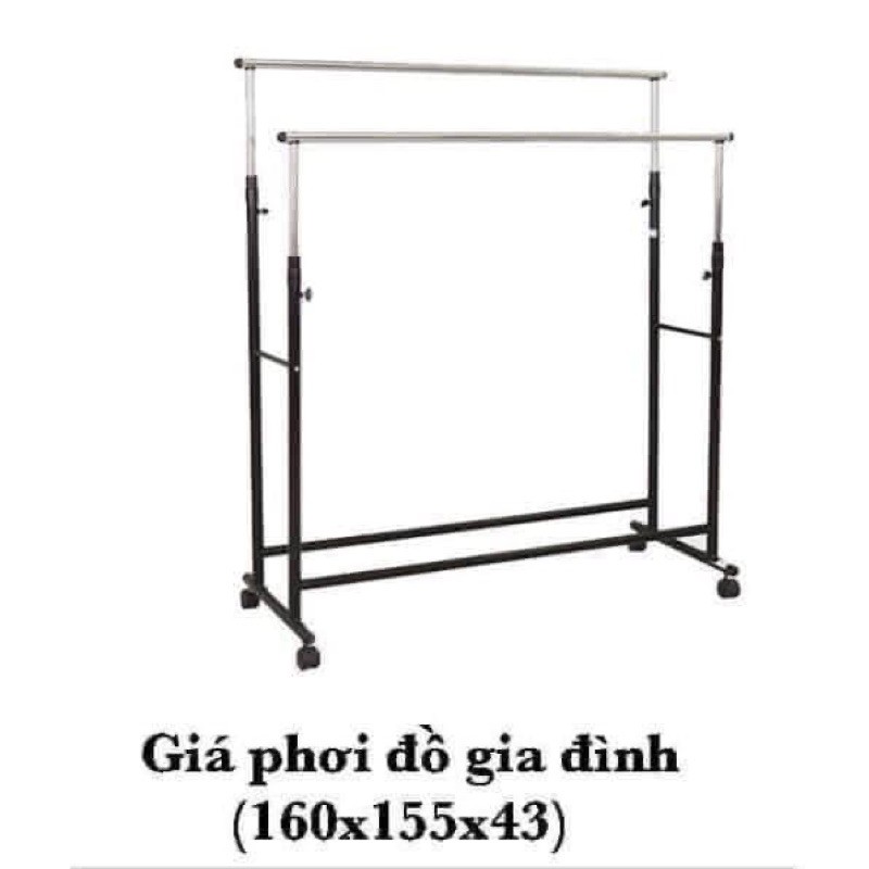 Giá phơi đồ inox, Giàn phơi quần áo 2 tầng