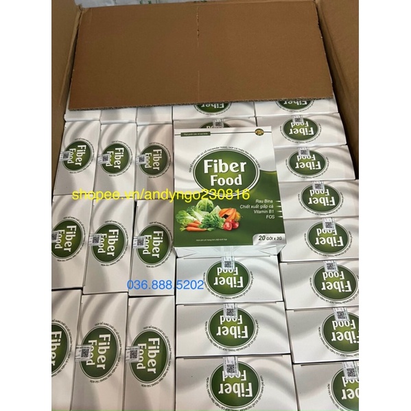 Chất xơ hòa tan FIBER FOOD chiết xuất rau củ tự nhiên bổ sung chất xơ giảm táo bón ở trẻ em và người lớn - Hộp 20 gói