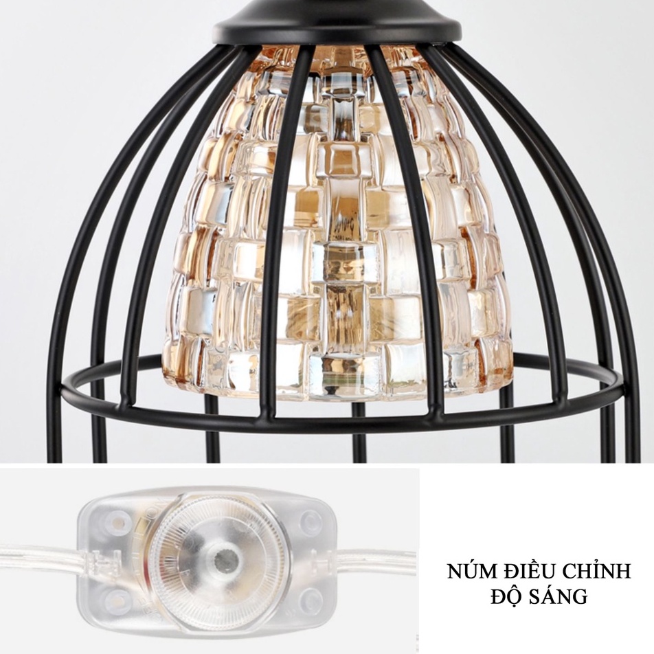 Đèn đốt nến thơm lồng chim có hẹn giờ - chỉnh sáng - tặng kèm 2 bóng