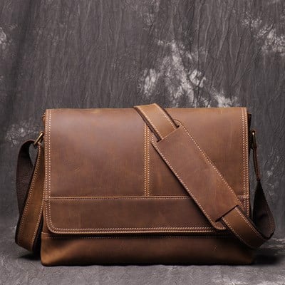 TÚI ĐEO CHÉO DÁNG NGANG DA BÒ MÀU NÂU VÀNG CÁ TÍNH - 1313564