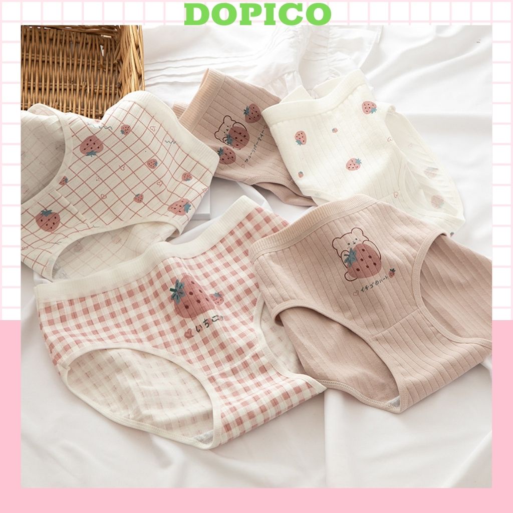 Quần lót nữ cotton kháng khuẩn khử mùi thông thoáng dễ chịu họa tiết cute dễ thương và đáng yêu DOPICO L2119