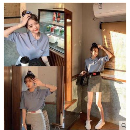 ÁO THUN CỔ POLO CROPTOP FORM RỘNG CÓ DÂY RÚT CÁ TÍNH