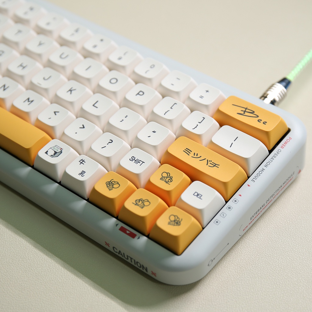 Keycaps XDA đơn ngữ Honey Bee &amp; Milk 140 Phím Cho phím cơ