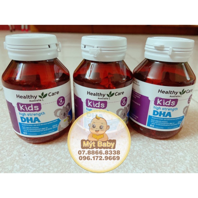 Viên uống DHA Healthy Care 60 viên (vị chanh) mẫu mới