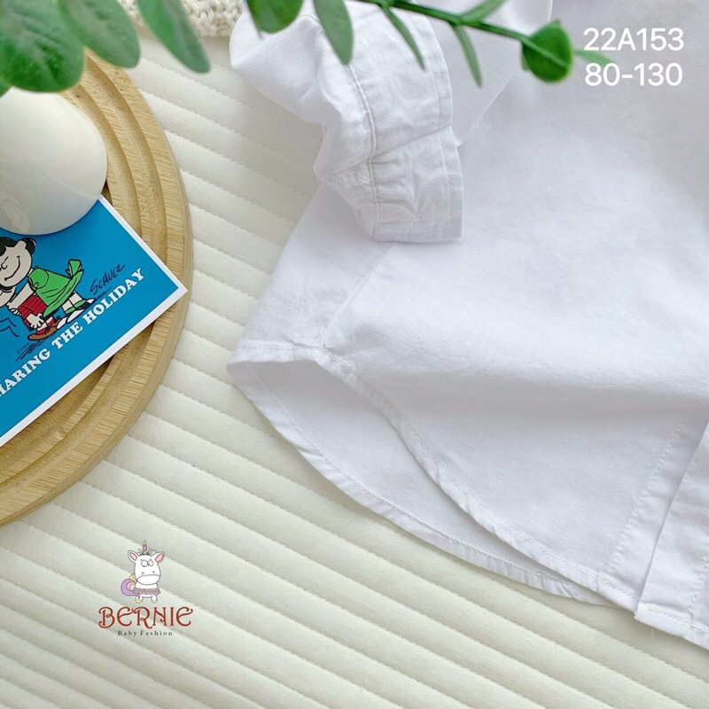 Áo sơ mi trắng dài tay cho bé trai Bernie kèm ca-vat cực bảnh kiểu dáng basic