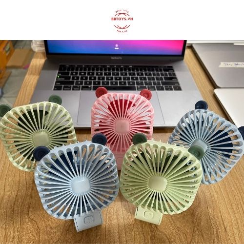 Quạt mini cầm tay, để bàn, có tích điện, hình siêu dễ thương (BBTOYS: 77)