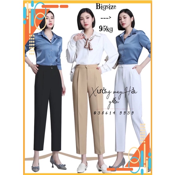 Quần tây công sở nữ lưng chun vô cùng thoải mái có big size
