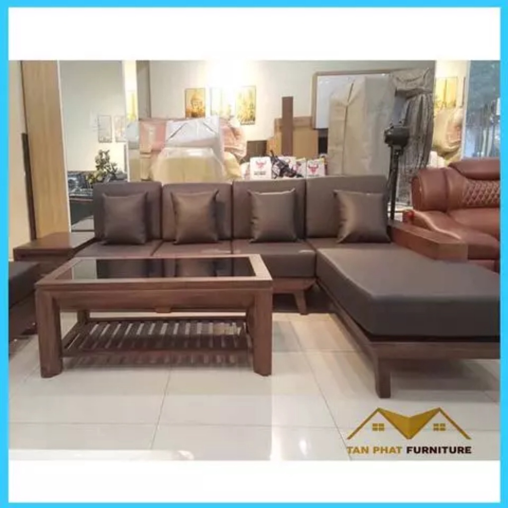 Bộ sofa gỗ phòng khách gỗ sồi Nga, bộ bàn ghế gỗ phòng khách gỗ sồi Nga