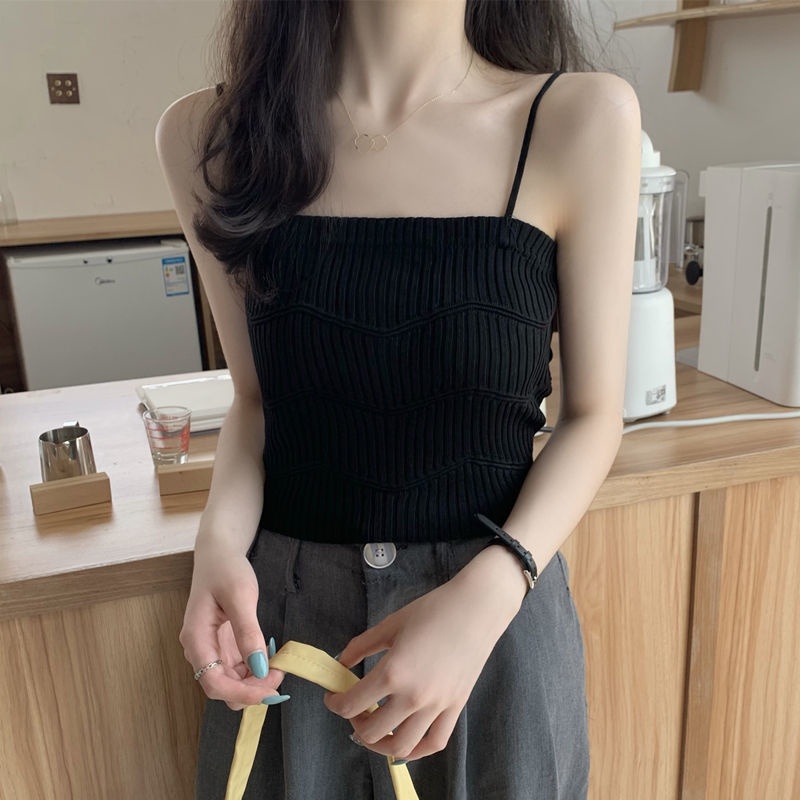 Jiashucheng Áo Dệt Kim Không Tay Dáng Ôm Ngắn Thời Trang Mùa Hè Dành Cho Nữ