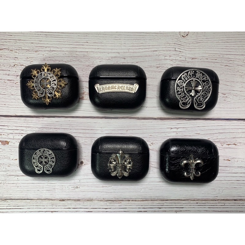 Case,ốp bảo vệ airpods chrome heart pro bọc da cao cấp.