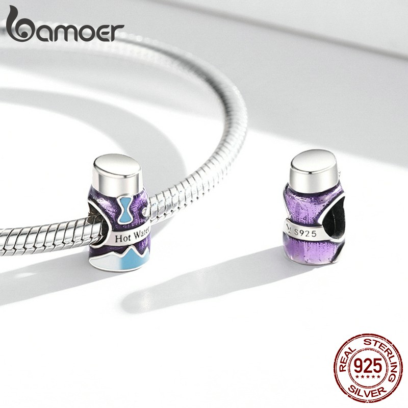 Hạt xỏ dây chuyền vòng tay Bamoer Scc1998 với 6 mẫu lựa chọn bằng bạc 925 tạo hình trang phục mùa đông có lỗ hở 4.5mm