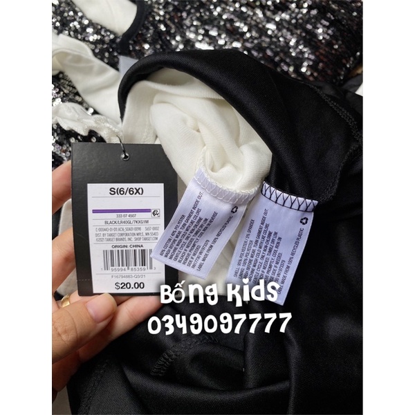 Set Váy Sequin Bé Gái Kèm Áo Đen/Trắng Art Class