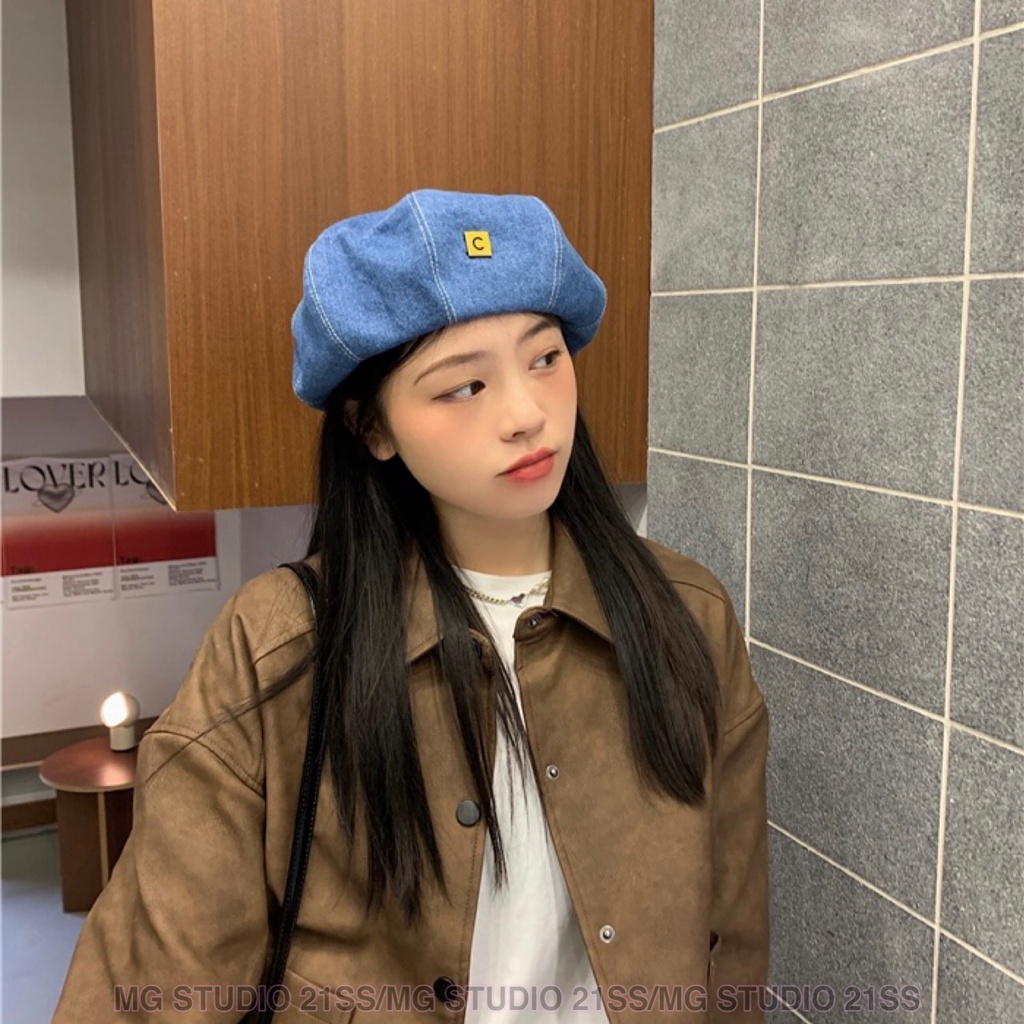 Mũ beret denim'C'C' Mg STUDIO