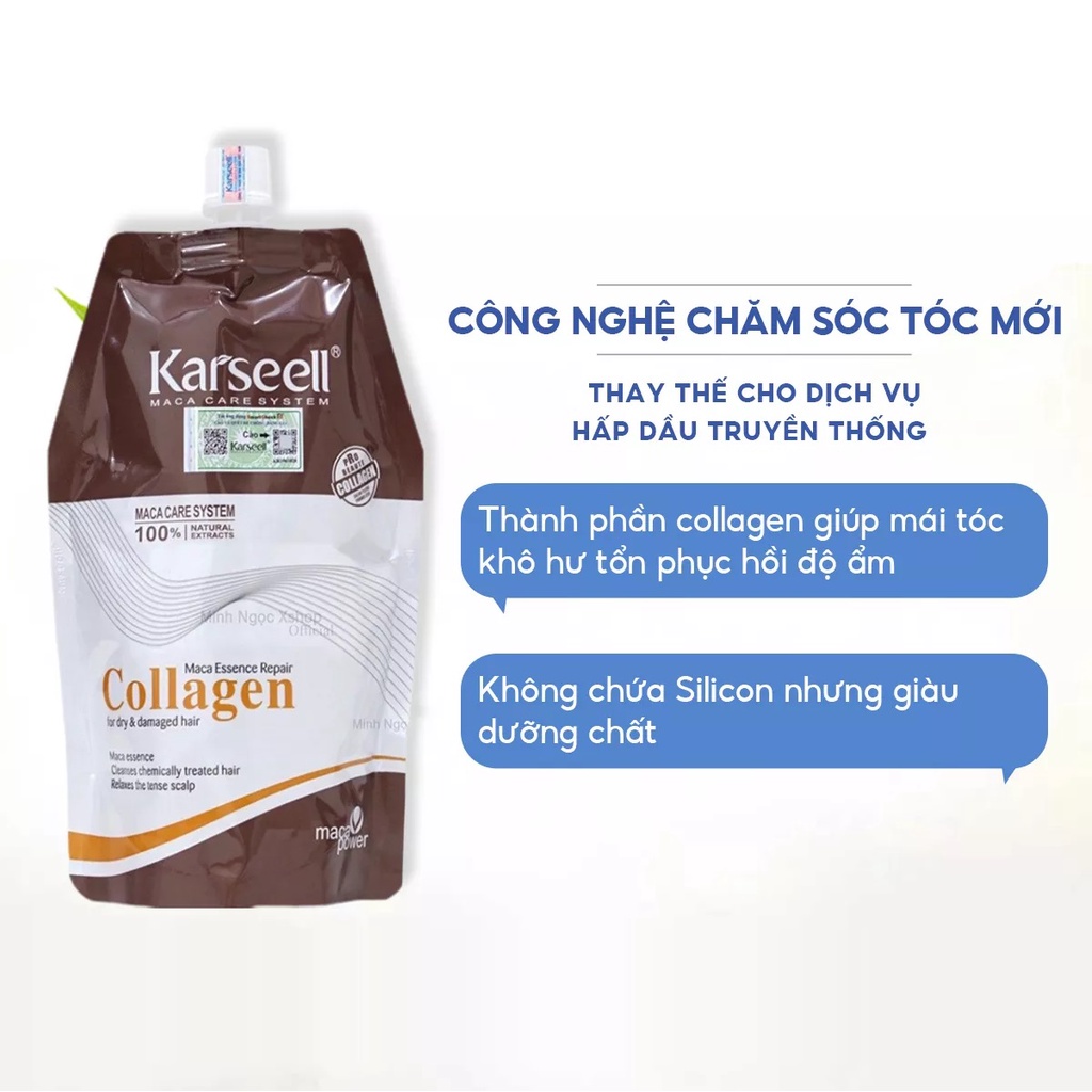 Kem hấp dầu Collagen Karseell Maca Power siêu mềm mượt Ý 500ml