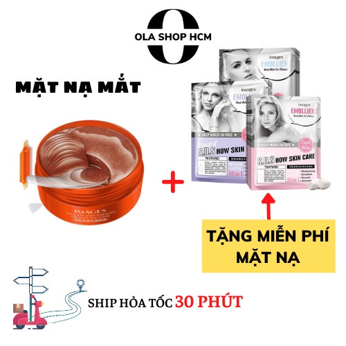 Hộp 60 miếng Mặt nạ mắt gel cam đỏ dưỡng ẩm làm săn chắc da loại bỏ quầng thâm mắt