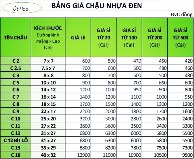 50 chậu nhựa đen C6 trồng cây nhỏ, ươm cây con