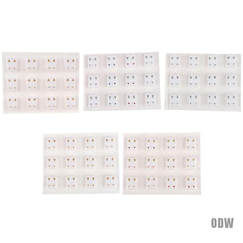 Set 12 Đôi Khuyên Tai Bằng Thép Y Tế