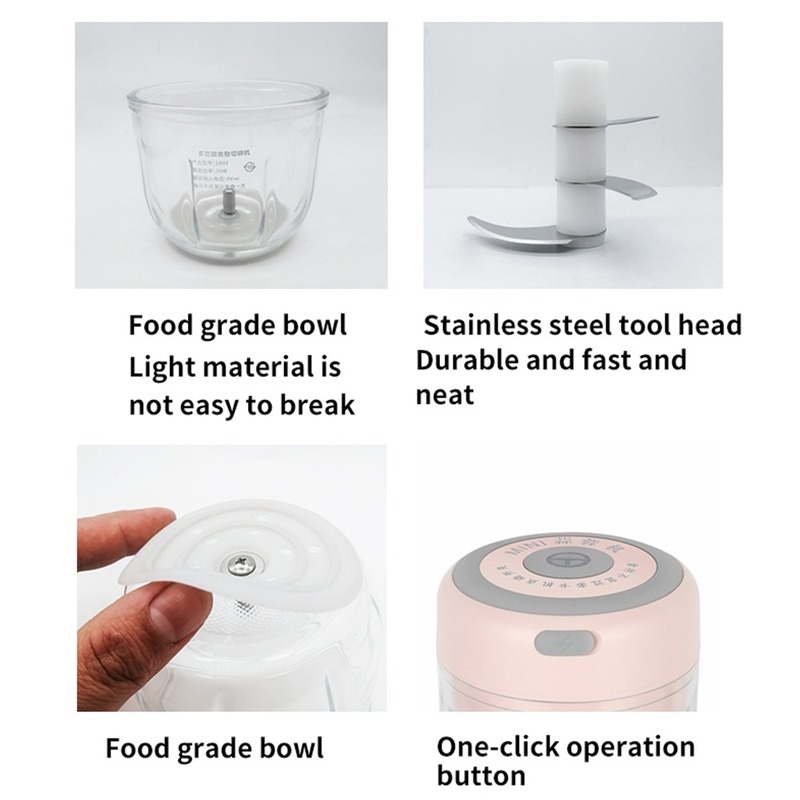 Máy Nghiền Tỏi / Gừng Mini 100 / 250mL Kèm Sạc USB Tiện Dụng Cho Nhà Bếp