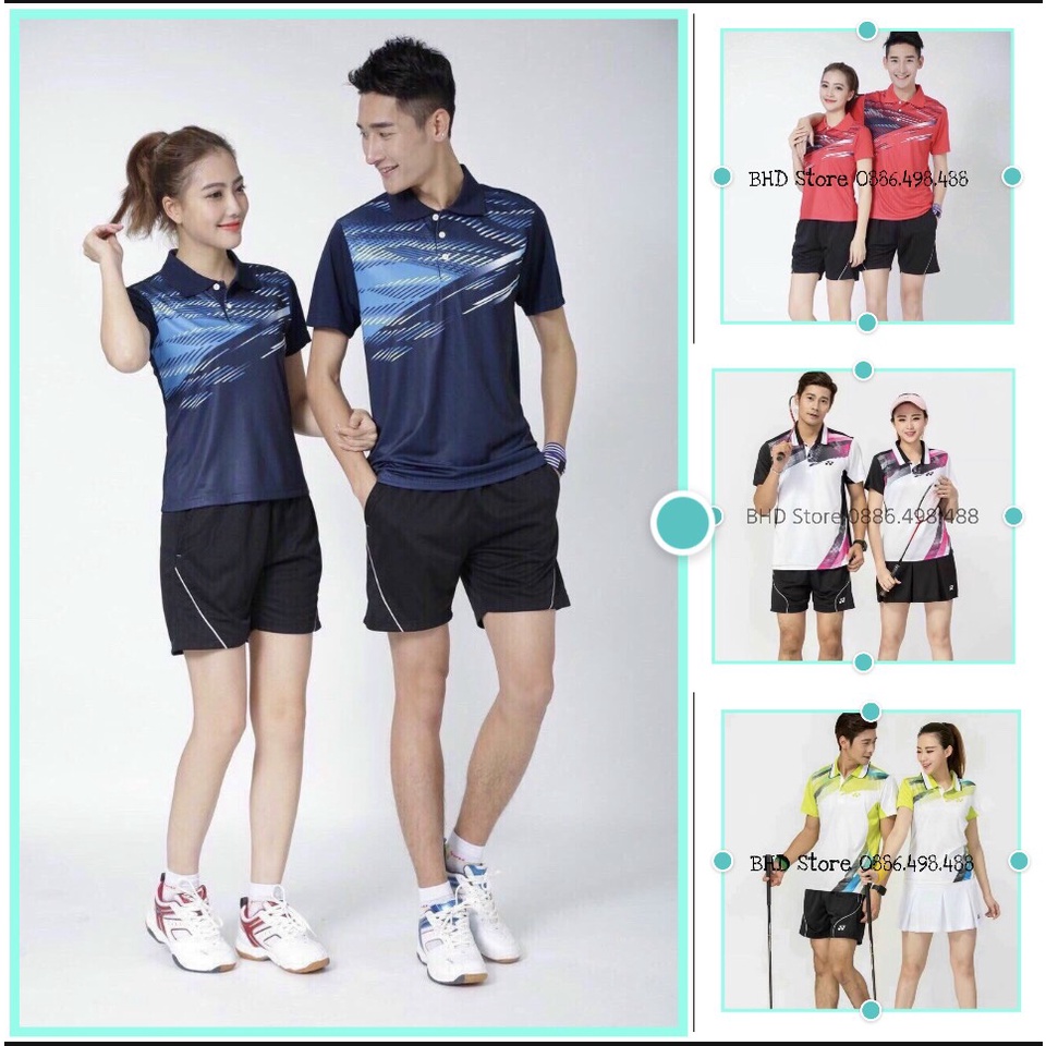 Áo cầu lông, bóng chuyền Yonex chất vải mềm, mặc thoáng mát cho đôi nam nữ